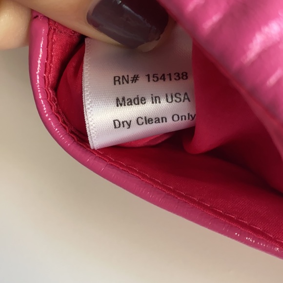 NWOT Staud Faux Leather Pink Crop Top - Picture 4 of 5